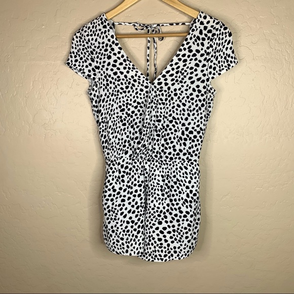 Lulus Hottie Dotty Black and White Print Romper - Picture 2 of 8